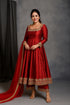 Party Wear Pure Vichitra Silk Anarkali Gown & Palazzo with Dupatta